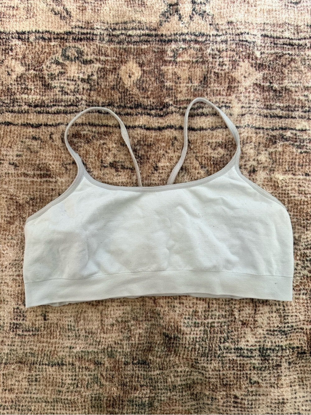 Gap Body Seamless Racerback Sports Bra Light Gray Blue Size Small